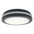 LED Stropní svítidlo se senzorem pohybu LED/20W/230V 3000/4000/6500K pr. 23 cm IP54 antracit